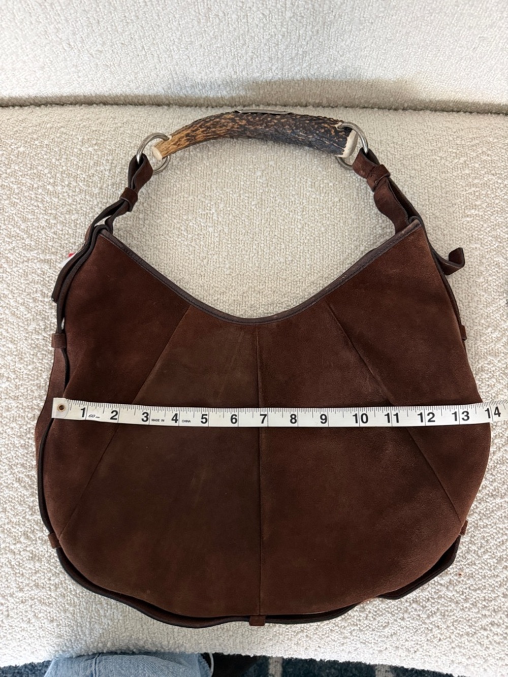 Yves Saint Laurent Brown Suede Mombasa Bag - Picture 6 of 6
